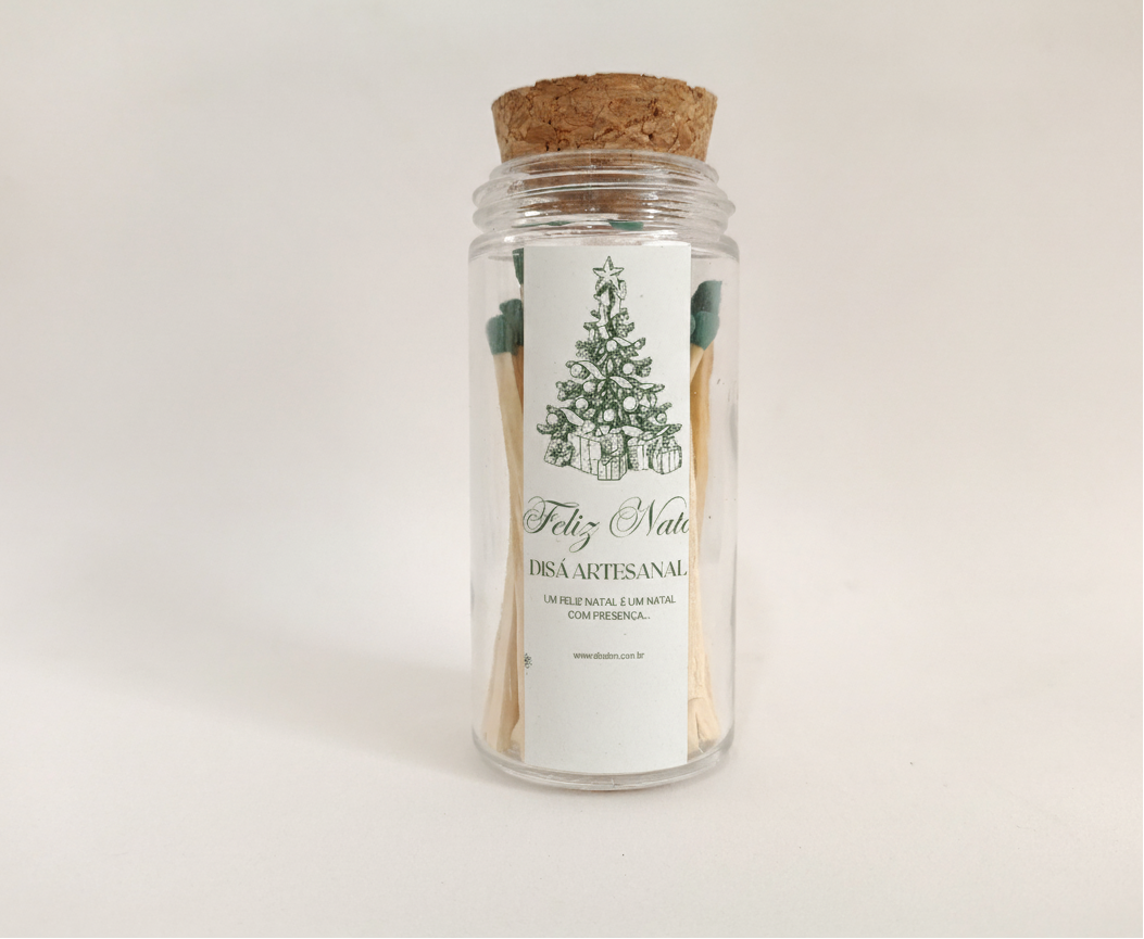 Vidrinho de Fósforo Artesanal Natalino - Presente Criativo e Decoração Exclusiva