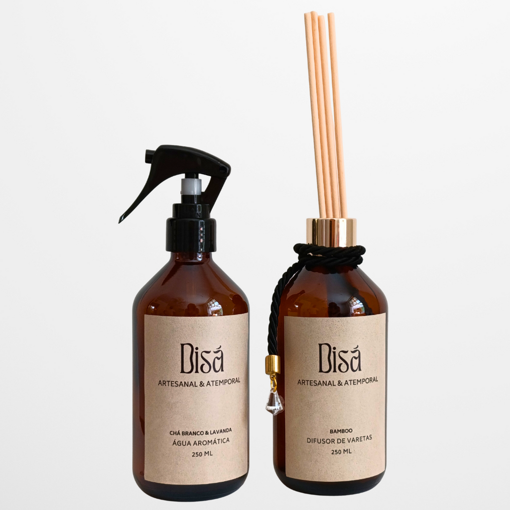 Kit Âmbar Duo – Água Aromática + Difusor