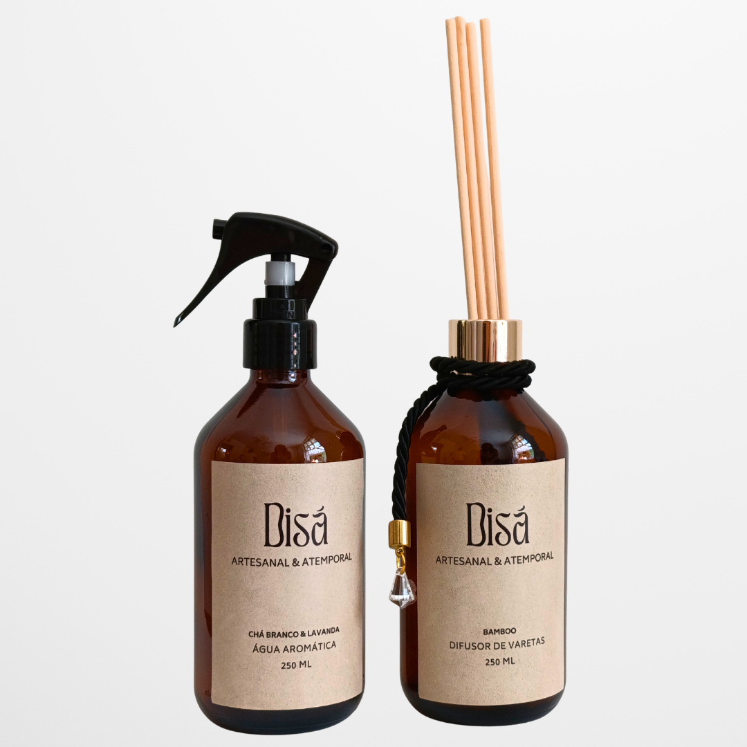 Kit Âmbar Duo – Água Aromática + Difusor