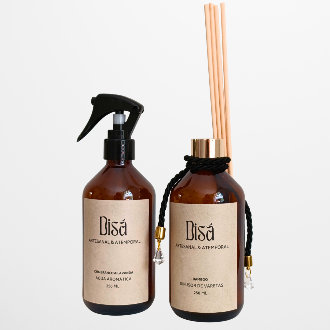 Kit Âmbar Duo – Água Aromática + Difusor