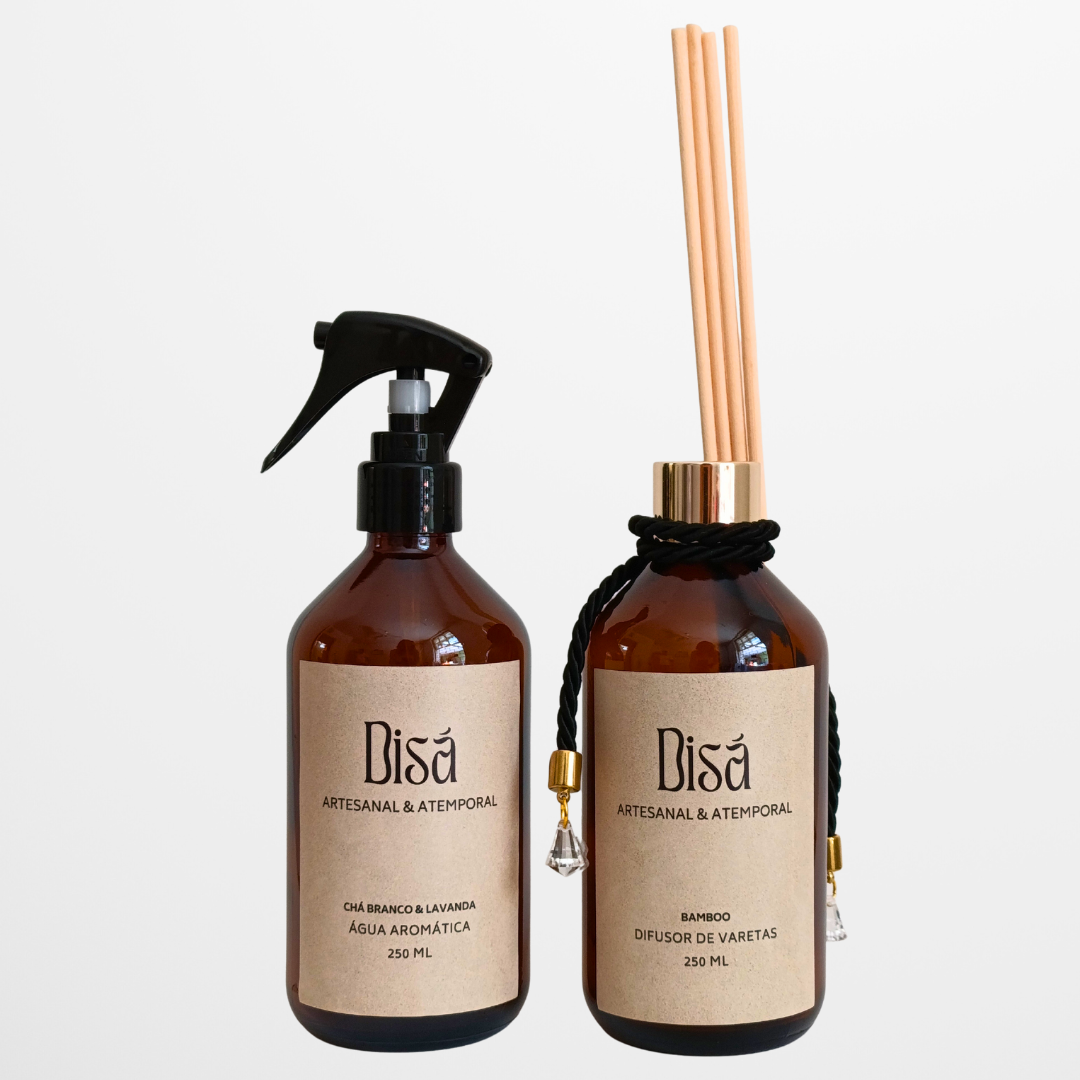 Kit Âmbar Duo – Água Aromática + Difusor