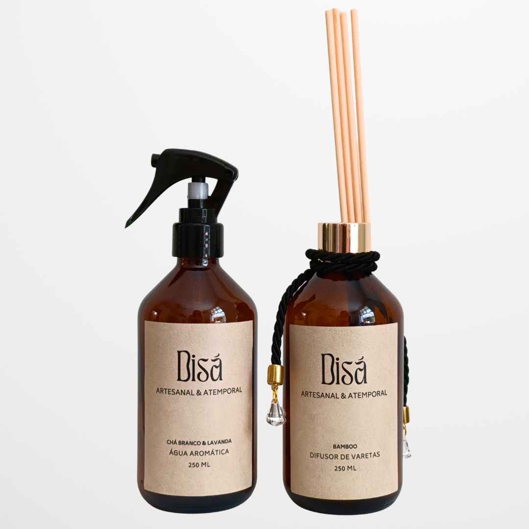 Kit Âmbar Duo – Água Aromática + Difusor